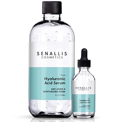 Imagen de Hyaluronsäure Serum, 227 ml und 56,7 ml, reine Bio Hyaluronsäure, Anti Aging, Falten, ultra feuchtigkeitsspendende Feuchtigkeitscreme, reduziert trockene Haut, hergestellt in den USA