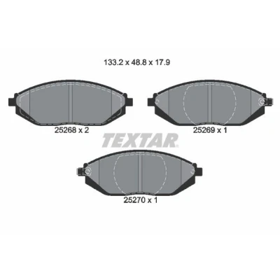 Imagen de TEXTAR 2526801 Juego de pastillas freno con avisador acústico desgaste CHEVROLET: Spark