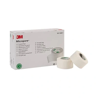 Imagen de 3M Micropore Tape 1530 1, 12 Rolls (Pack de 10) by