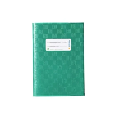 Imagen de Herma Funda para libro (plástico, A5, cubierta con estructura de bast), color verde oscuro 5 gedeckt mit Baststruktur, 1 Stück