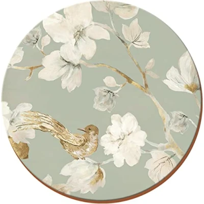 Imagen de CREATIVE TOPS Tapas Creativas de Huevo Pato Floral, Ave Cork Back, manteles Redondos, Juego 4