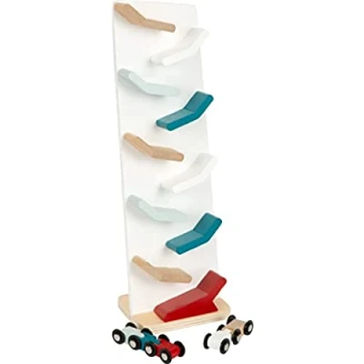 Imagen de small foot Torre de Madera en Cascada, Pista para Coches Zick Zack, Juguete Desde 18 Meses, 12400