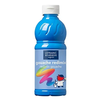 Imagen de Lefranc Bourgeois Témperas para niños, color (020 blau fluorescent), 500 ml (L&amp;B Education 188020)