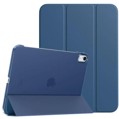 Imagen de TiMOVO Funda para iPad 10ª Generación 2022 10,9 Pulgadas 2022, 10 Generacion Cubierta Ultra Delgada Carcasa Trasera Dura Translúcida con Soporte Trifold, Azul Marino Oscuro
