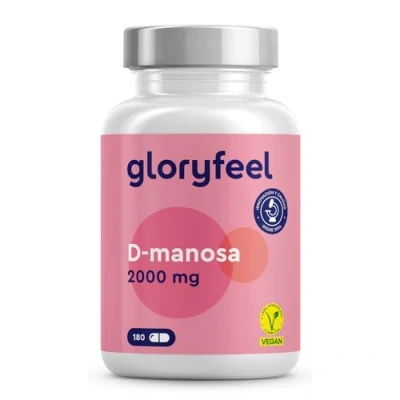 Imagen de D Manosa Pura 2000mg de alta dosificación 180 Cápsulas origen natural 100% vegano, probado en laboratorio y sin aditivos