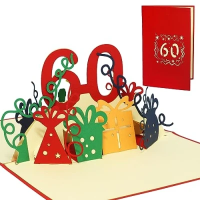 Imagen de Lin Pop Up de Tarjetas felicitación por 60 beeeeestial Día, Cumpleaños