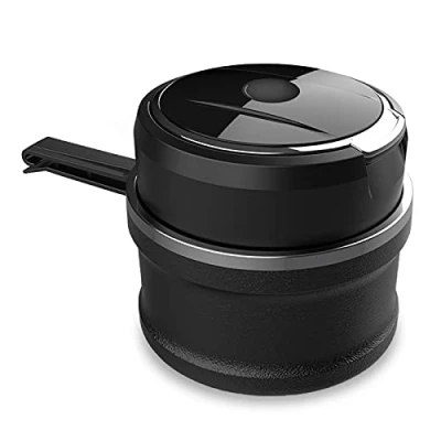 Imagen de Fcslvy cenicero Coche,Cenicero desmontable para automóvil de 2 piezas fácil limpieza con luz LED tapa abatible, autoextinguible automóviles Van Camping al aire libre