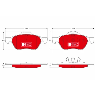 Imagen de TRW DTEC COTEC GDB1540DTE Juego de pastillas freno no preparado para indicador desgaste RENAULT: LAGUNA 2, 2 Grandtour