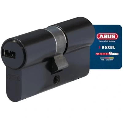 Imagen de ABUS Cilindro de perfil D6XBL 35/35 con tarjeta código y 5 llaves, color negro