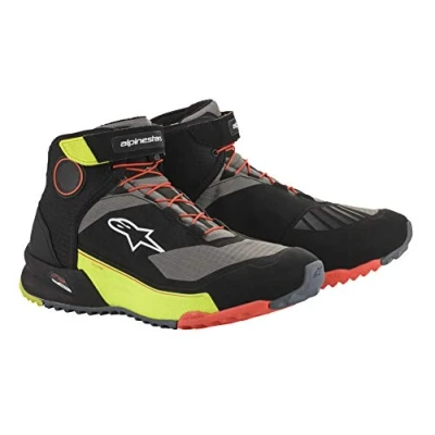 Imagen de Alpinestars CR x Drystar Zapatillas de Moto, Calzado Unisex Adulto, Negro Blanco Amarillo Fluorescente, 41 EU