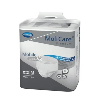Imagen de MoliCare Mobile Pañales para Adultos con Incontinencia Severa, Ropa Interior Absorbente Hombres y Mujeres, talla L, 10 Gotas, 14 unidades, Pack de 4