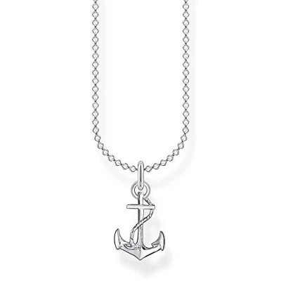 Imagen de THOMAS SABO Collar para mujer de plata ley 925, diseño ancla, 38 45 cm longitud