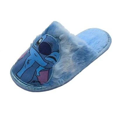 Imagen de Disney Lilo &amp; Stitch Pantuflas fáciles de poner para niñas, color azul, talla 12 6, Blue, 33 EU