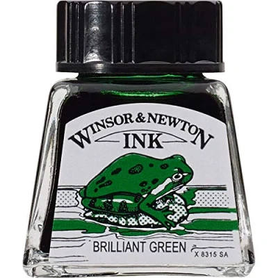 Imagen de Winsor &amp; Newton Drawing Ink Tinta de Dibujo, Verde (Brilliant Green), 14ml