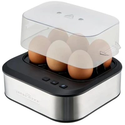 Imagen de ProfiCook, Cuece huevos con señal de voz, ajuste electrónico dureza 3 niveles, Placa calefactora revestimiento antiadherente, PC EK1276