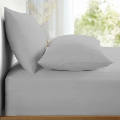 Imagen de Appletree Juego de 2 Fundas Almohada Plateadas, Estilo para ama casa, Gris Claro (48 x 76 cm), 100% algodón, Suaves y lujosas, Piezas