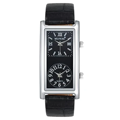Imagen de SUPBRO Mujer Relojes Reloj Analógico de Cuarzo Banda Cuero Analogicos Fecha Pulsera Regalo Rectángulo Elegante