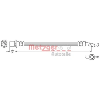 Imagen de METZGER 4110286 Latiguillos de Freno 266 TOYOTA: Avensis II Berlina