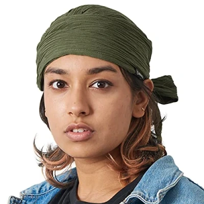 Imagen de Casualbox Fruncido Turbante Bandana Gorra Cabeza Bufanda Toda La Temporada Bohemio Elegancia Pirata Azul Verde