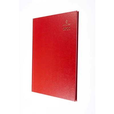 Imagen de Collins Agenda de escritorio A4, vista diaria, 2022, color rojo