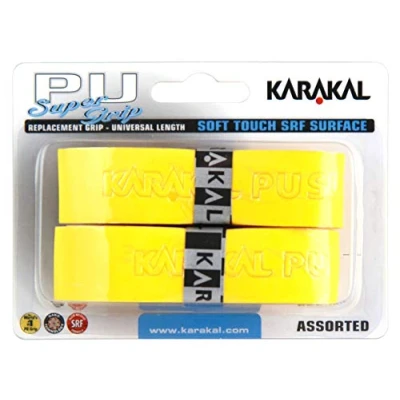 Imagen de Karakal Super PU Empuñaduras de repuesto (2 unidades), color amarillo