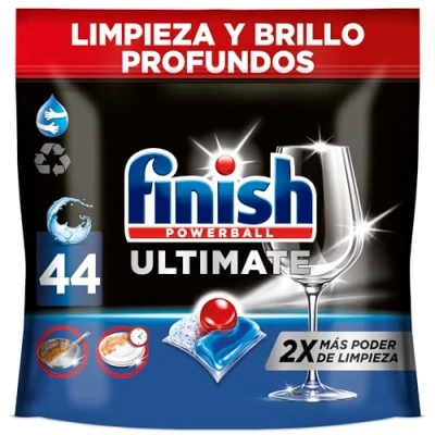 Imagen de Finish Powerball Ultimate Limpieza y brillo profundos, pastillas para el lavavajillas, 44