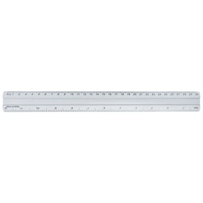 Imagen de Regla Aluminio 30 cm Escala Doble Color Plateado