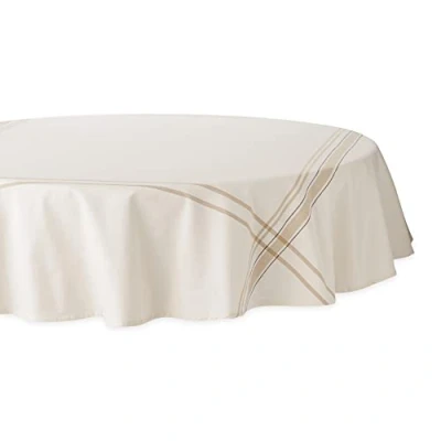 Imagen de DII Tops de Mesa Rayas francesas, 100% algodón., Chambray White, 70 Inches Round