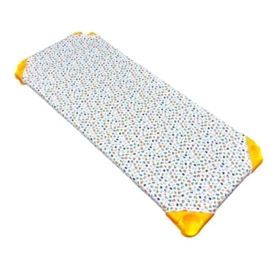 Imagen de Sabana Bajera para Hamaca de guarderia con 4 Gomas.Sábanas Bajeras Cuna Apilable Guardería.145x69cm (1ud cochesazules)