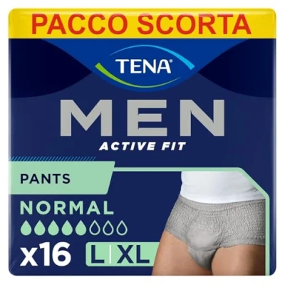 Imagen de TENA Men Active Fit Pants Normal Talla Large Gris Pañal de bragas para hombre transpirable 2x8 unids
