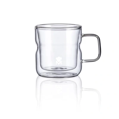 Imagen de MasterPro Foodies Mixology Juego de 2 Tazas 140ml Fabricadas en Resistente Vidrio Borosilicato Doble Pared Prácticas Aptas Microondas Elegantes y Resistentes