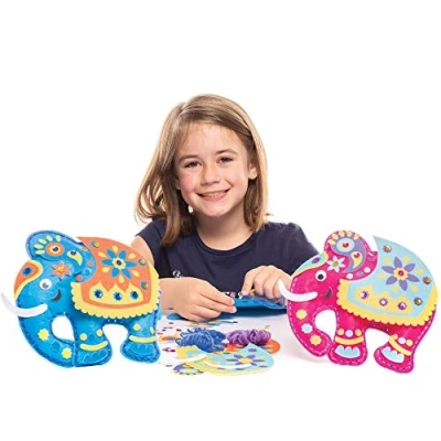 Imagen de Baker Ross Kits Costura Ambari Elefante Cojín (Paquete de 2) Artes y Manualidades para Niños