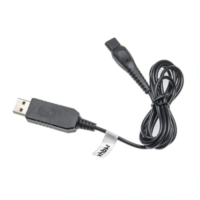 Imagen de vhbw Cable de Carga USB Compatible con Philips SmartTouch, Speed XL afeitador Red, 100 cm, Negro