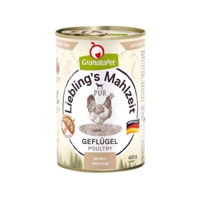 Imagen de GranataPet Liebling&#039;s Mahlzeit Aves Pur, Comida húmeda para Perros, Perros sin Cereales ni aditivos de azúcar, pienso Completo con Alto Contenido Carne y aceites, 6 x
