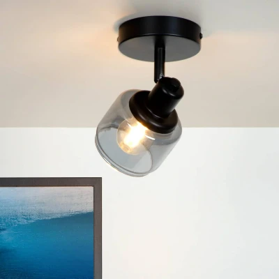 Imagen de Lucide Foco de techo Bjorn, 1 luz, negro/gris humo
