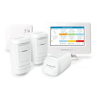 Imagen de Honeywell Home THR99C3013 Kit de termostato Inteligente evohome WiFi y módulo relé Caldera, Ahorra energía Dinero, Blanco