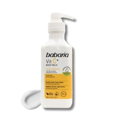 Imagen de Babaria Body Milk Vitamina C Crema Corporal Hidratante Pieles Secas 500ml Reafirmante Hidratación 24h Cuerpo