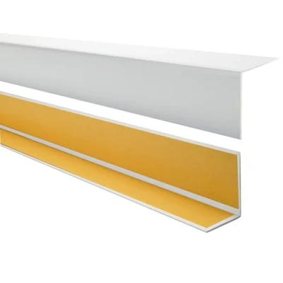 Imagen de Quest Perfil angular de PVC, plástico, autoadhesivo, protección bordes y esquinas, listón angular, 35x18mm, 100cm, gris
