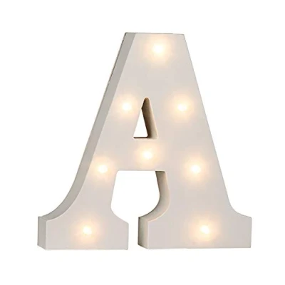 Imagen de Out of the blue 57/6074 Letra de madera «A», iluminada con 8 luces led, funciona pilas, aprox. 16 cm