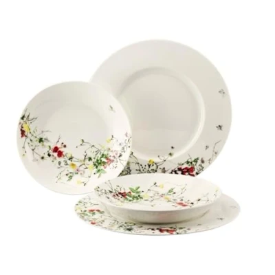 Imagen de Rosenthal Brillance Fleurs Sauvages Juego de 4 platos con bandera y cupteros