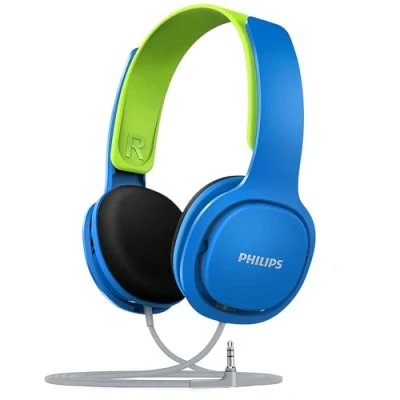 Imagen de PHILIPS SHK2000BL/00 Auriculares de Diadema para Niños, Límite Volumen 85dB, Aislamiento Ruido, Wired, Azul (Blue)