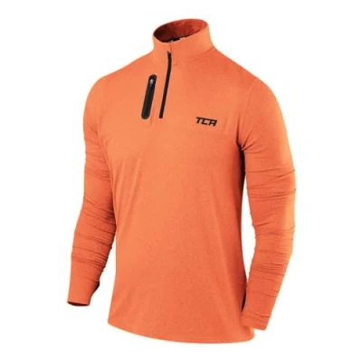 Imagen de TCA Camiseta Deporte Manga Larga Hombre Deportiva Secado Rápido Fusion Pro Quickdry con Media Cremallera para Naranja/Naranja, M