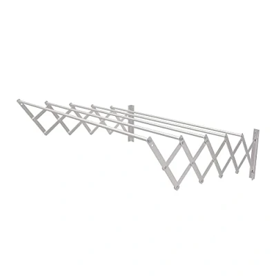 Imagen de Amig Tendedero Extensible de Pared 80 Fabricado en Aluminio Alta Resistencia Acabado Inoxidable Medidas: 80x14x3cm Ropa Plegable Exterior