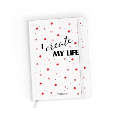Imagen de ERT GROUP Cuaderno con licencia original y oficial de Babaco, patrón Positive vibes 006 white, papel rayado, A5