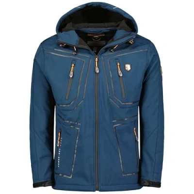 Imagen de Geographical Norway Topere Men Chaqueta Softshell Hombre Impermeable Con Capucha Abrigo Para Hombres Outdoor Cortavientos Resistente Senderismo Esquí Otoño Invierno Primavera (Marino L)