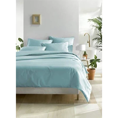 Imagen de de Witte Lietaer Olivia Juego Funda edredón y Almohada (200 x 200 cm, algodón Peinado, satén, cm), Color Turquesa