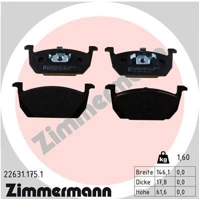 Imagen de ZIMMERMANN 22631.175.1 Juego de pastillas freno Foto correspondiente a la entrega SEAT: Leon III Hatchback, ST, SC
