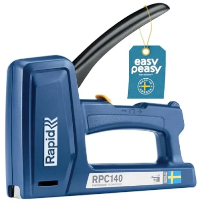 Imagen de Rapid Grapadora Manual para Madera y Tapicería Reducción del Esfuerzo en hasta un 50% Compatible con Grapas de 16 mm Fabricada Suecia RPC140