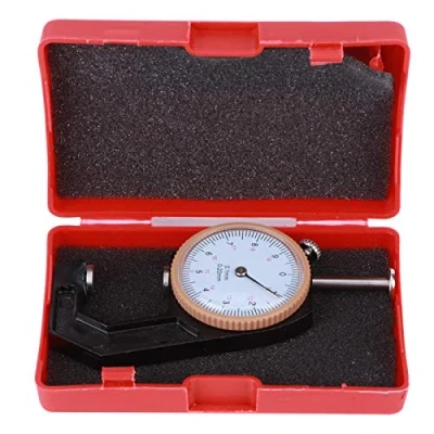 Imagen de Medidor de espesor 0 20 mm, punta plana/puntiaguda Herramienta medición precisión esfera redonda Cabeza plana puntiaguda para medir el grosor la pared/acero/papel/joyería(Flat Head)
