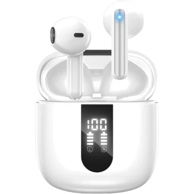 Imagen de JBES Auriculares inalambricos Bluetooth, diafragmas de 13mm con Big Bass, Reproducción 60H, Cascos Bluetooth 5.4, IP5, 4 micros para Llamadas nítidas Aptos iPhone y Android